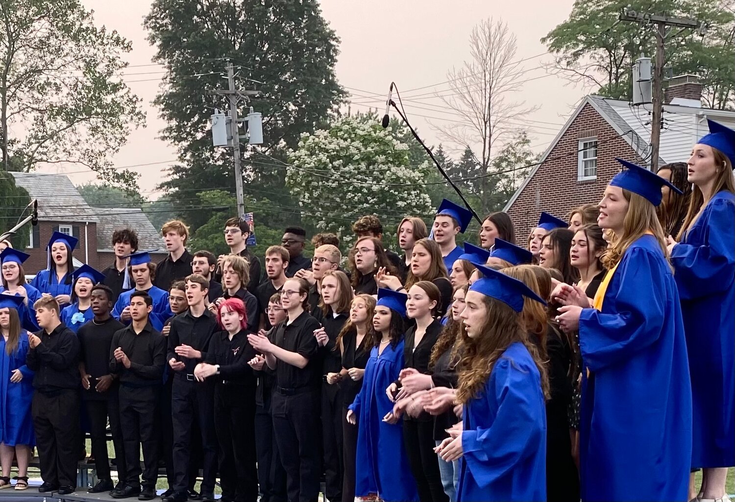 The choir at Quakertown Community High School helped provide the soundtrack for Tuesday night’s commencement ceremony, held at Alumni Field.