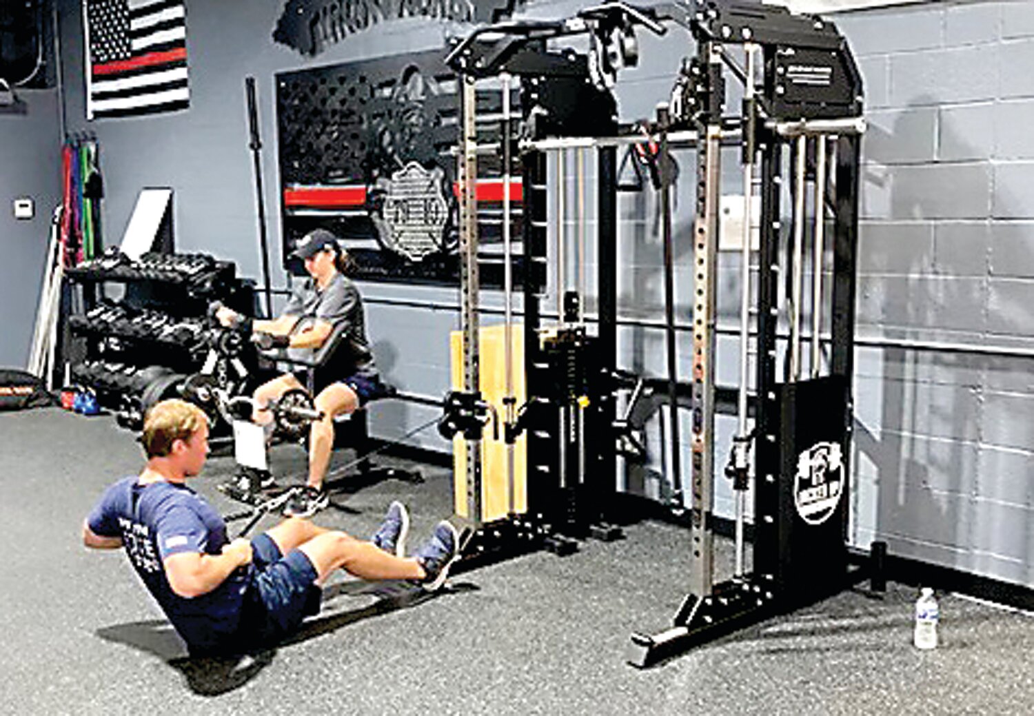 Doylestown Fire Company No. 1 volunteer firefighters workout in their new fitness center at Substation 79 in Doylestown Township.