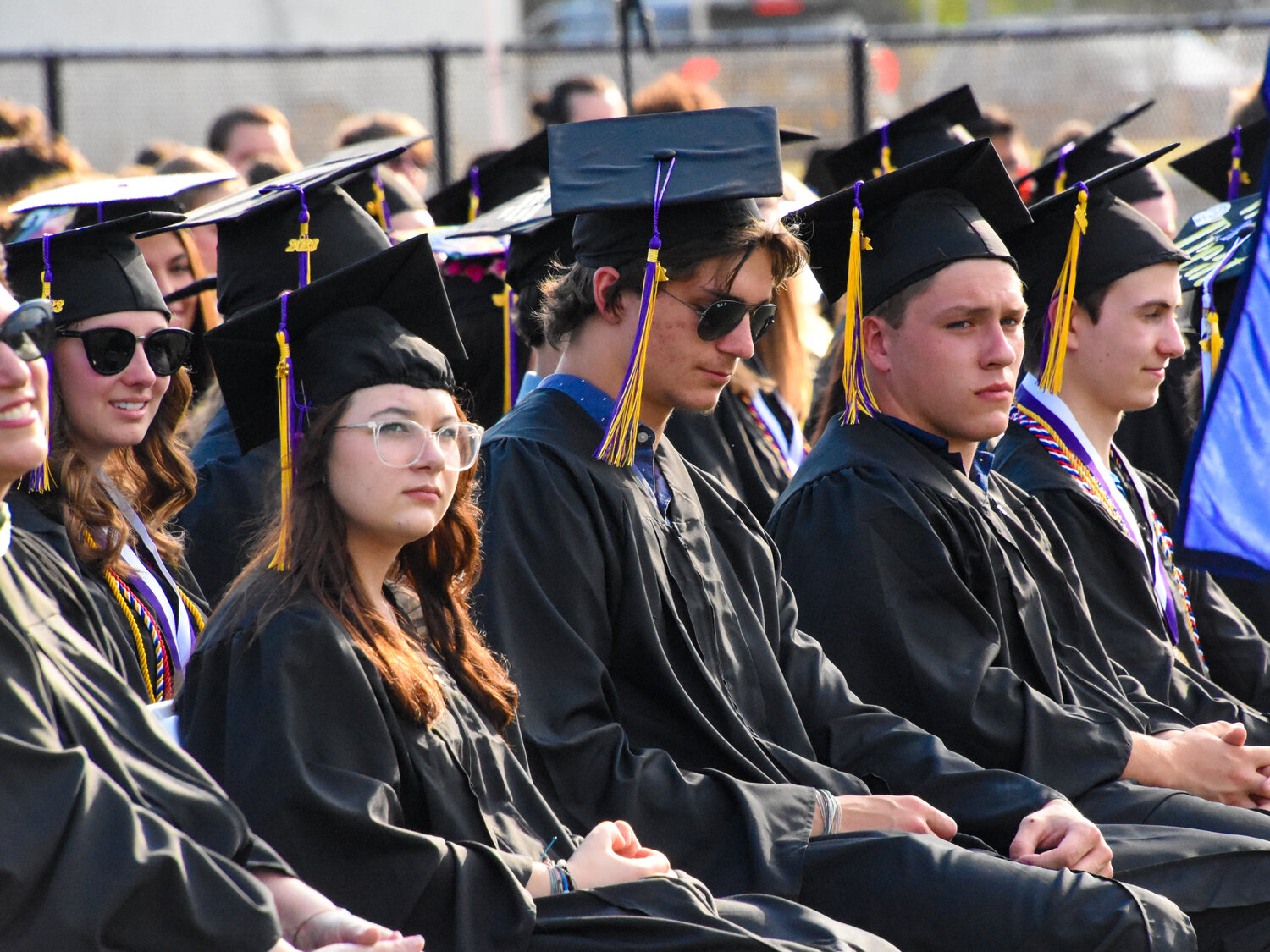 Palisades High School graduates take their seats at the start of their June 2 commencement ceremony.