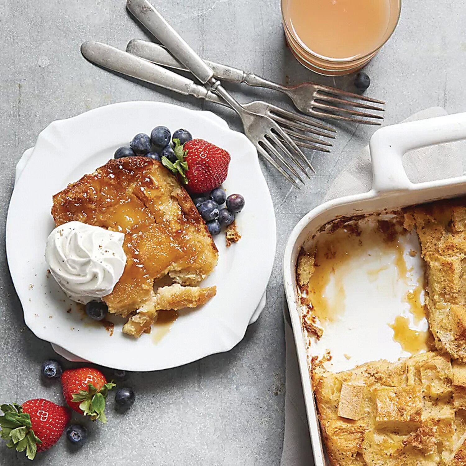 French toast casserole can be put together the night before, then baked in the morning.