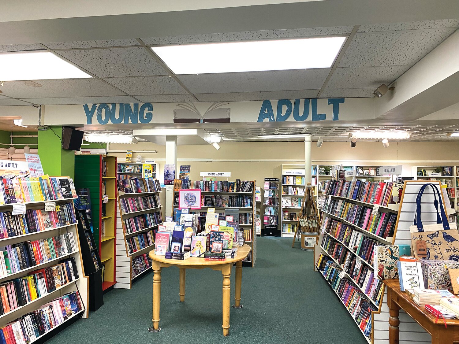 The bookstore's young adult section helps readers searching for the right books for those in that age group.