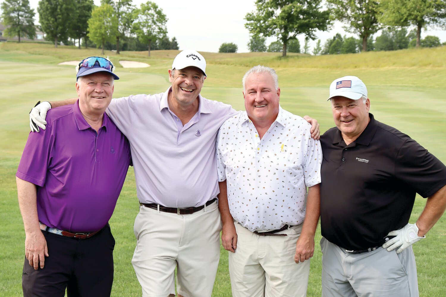 Golfers Ed Wade, Dr. Steve Guidera, Steve Novello, and Glenn Haun enjoy a day of golf and camaraderie at the Doylestown Health Foundation Golf Classic.