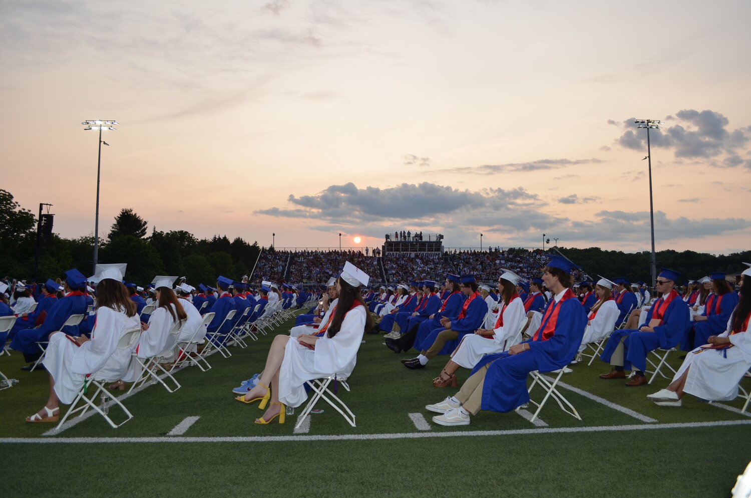 The Central Bucks High School East Class of 2023 holds the distinction of being the first class at East to graduate in the evening under the lights.