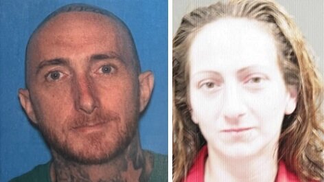 Beau Booth, 41, and Kathryn Stewart, 31, were arrested Monday afternoon in Doylestown on outstanding warrants. Booth's capture came after a four-hour manhunt involving multiple law enforcement agencies from Bucks and Montgomery counties.