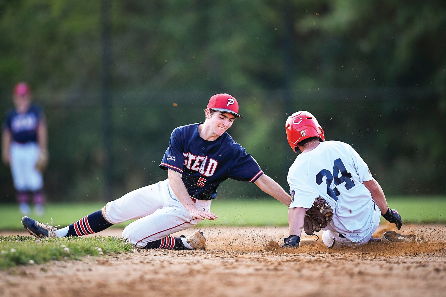 Doylestown’s Noah Gerstein steals second in the top of the sixth inning.