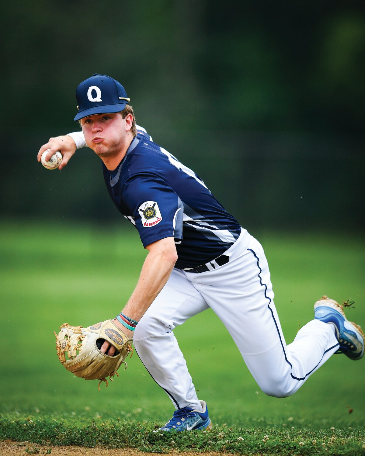 Quakertown second baseman Carter Kochel fields a grounder in the first inning of Monday’s game against Nor-Gwyn.