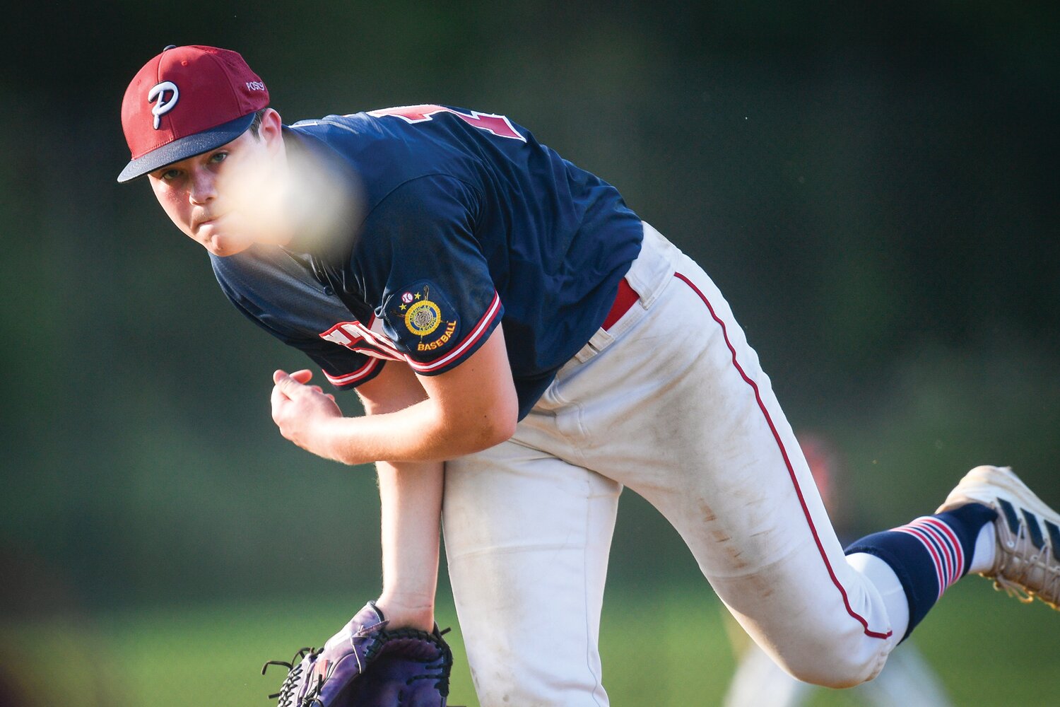 Plumstead’s Mike Wallbillich delivers a pitch during the fourth inning.