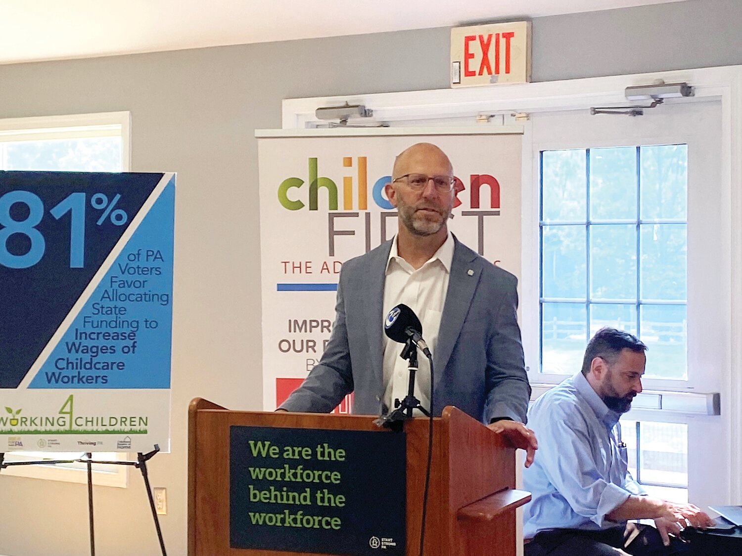 Zane Moore, president and CEO of YMCA of Bucks and Hunterdon, spoke at a recent presentation on the low wages and poor benefits of early childhood educators and the economic impact.
