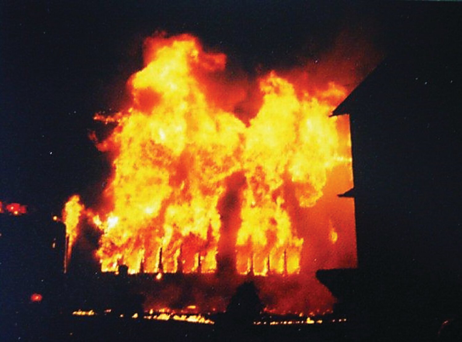 Flames leapt high in the area early on Jan. 5, 1998 as Ivyland Borough Hall burned.