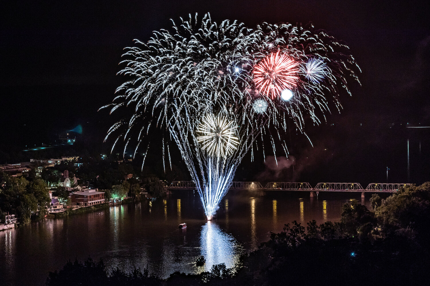 Fireworks on the Delaware River.