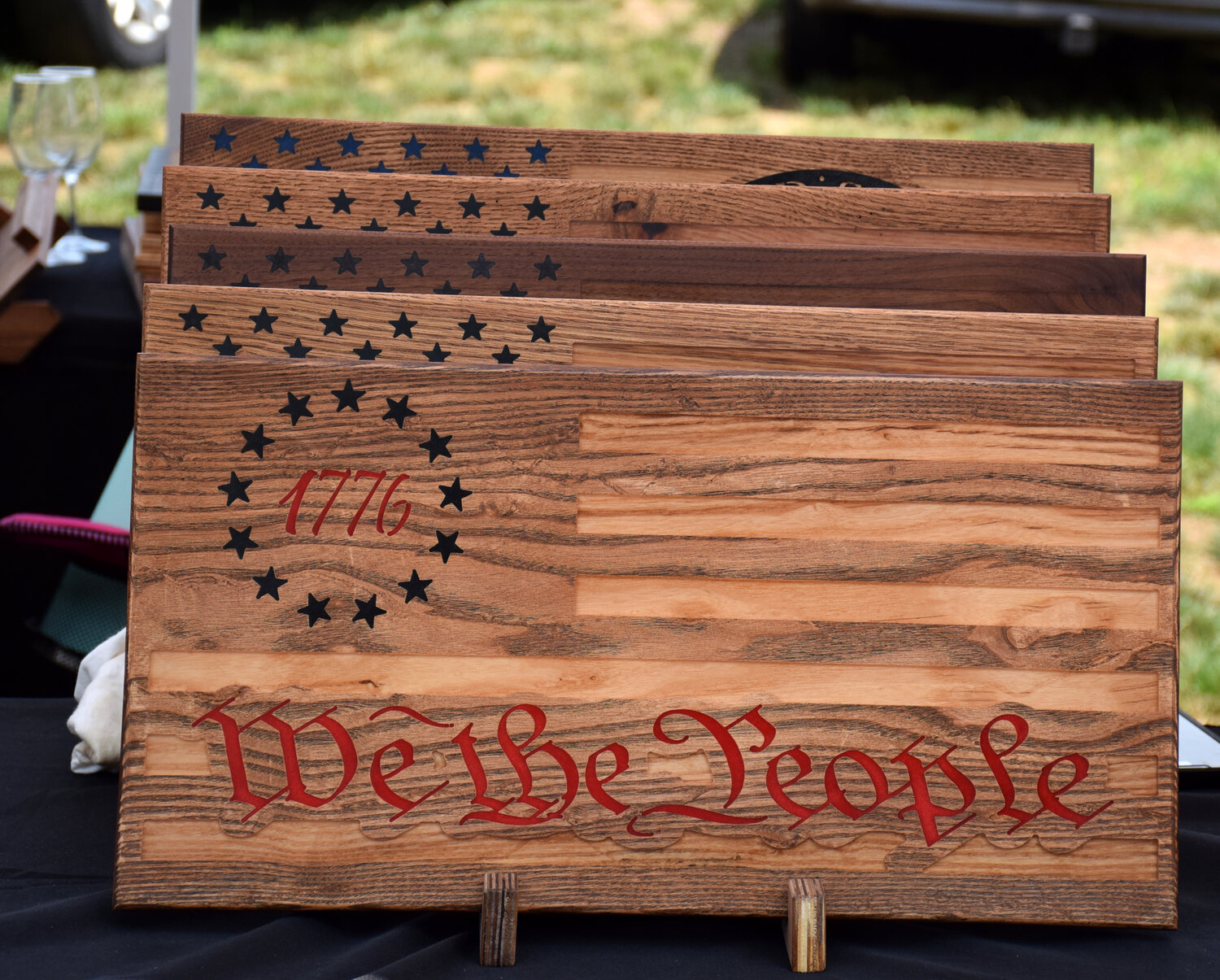 A wood carving created by A&N Rustic Customs, one of the artisan vendors at Quakertown Community Day Tuesday.