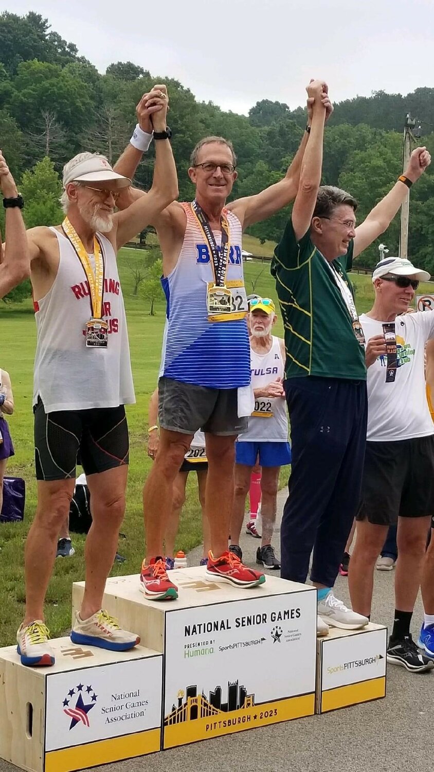 Yardley’s Rick Mingione won age-group titles in both the 5,000- and 10,000-meter events at this week’s National Senior Games in Pittsburgh.