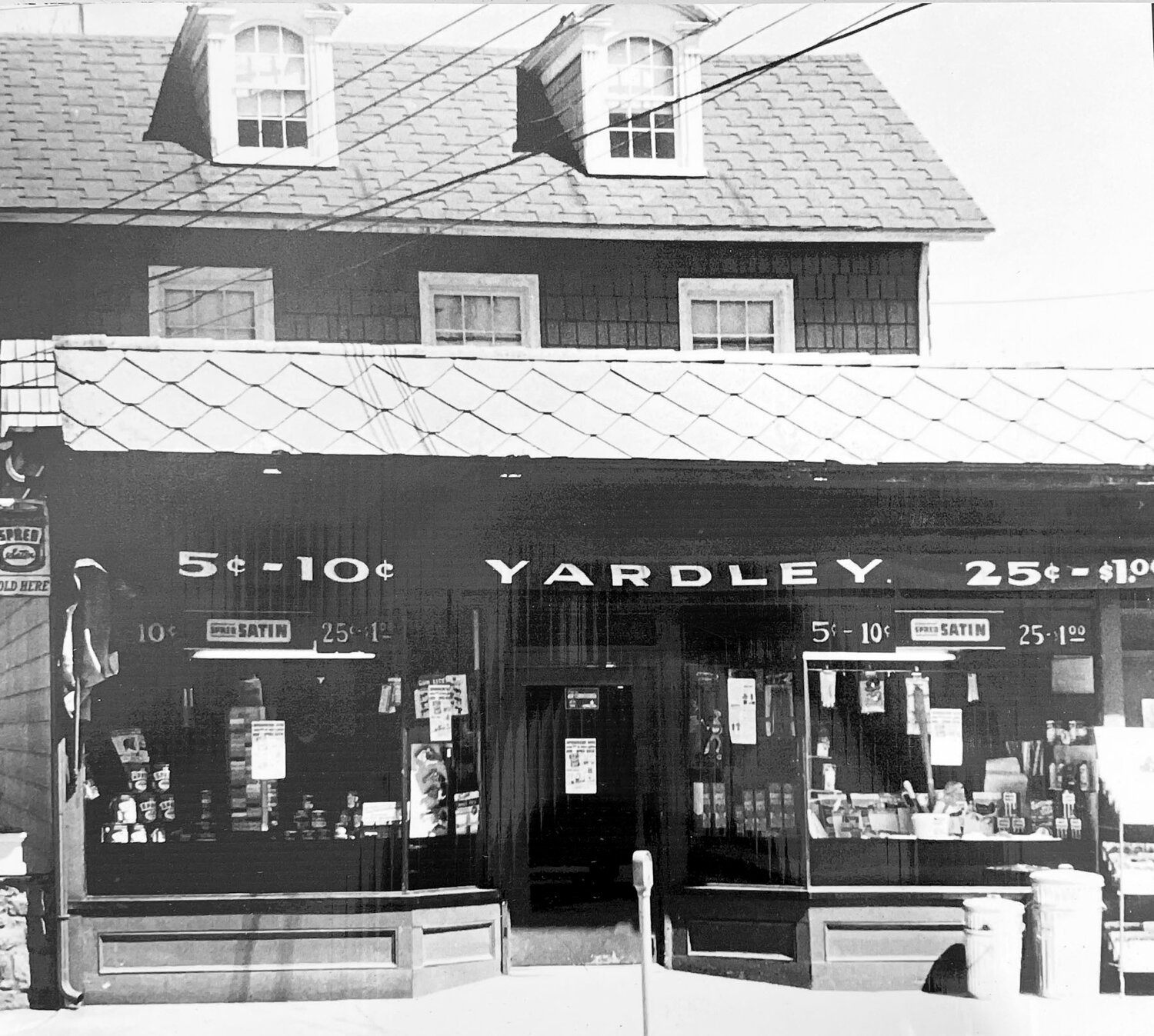 A historical photo of the Yardley five and dime store is one of 30 or so photographs being displayed around the borough in the locations where the images were shot.