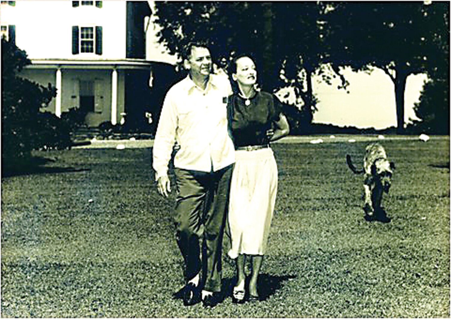 Oscar Hammerstein II, with his wife, Dorothy, at Highland Farm.