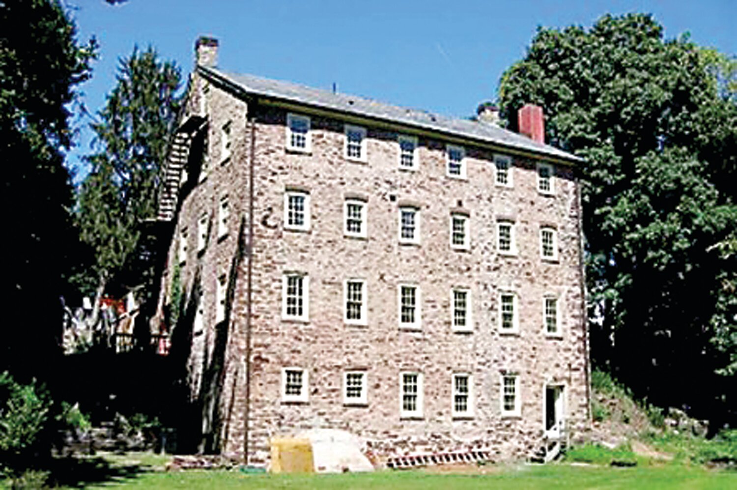 William Maris’ woolen mill, constructed around 1816, still stands today, housing condominiums on Old Mill Road in New Hope.