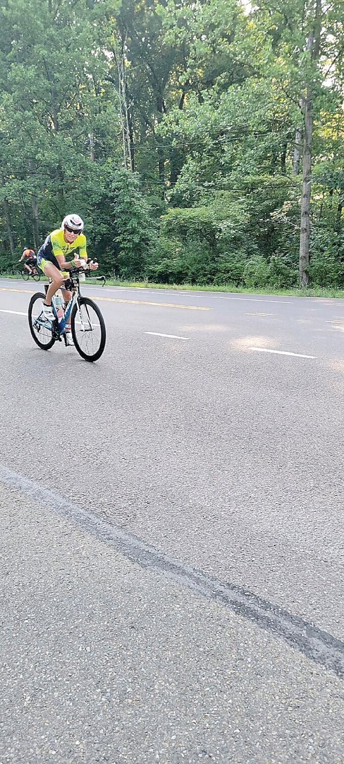 New Britain’s Nancy Smith captures first place in the Olympic distance 65-69 division of Sunday’s 19th annual Steelman Triathlon.