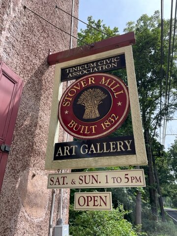 Stover Mill Gallery sign.