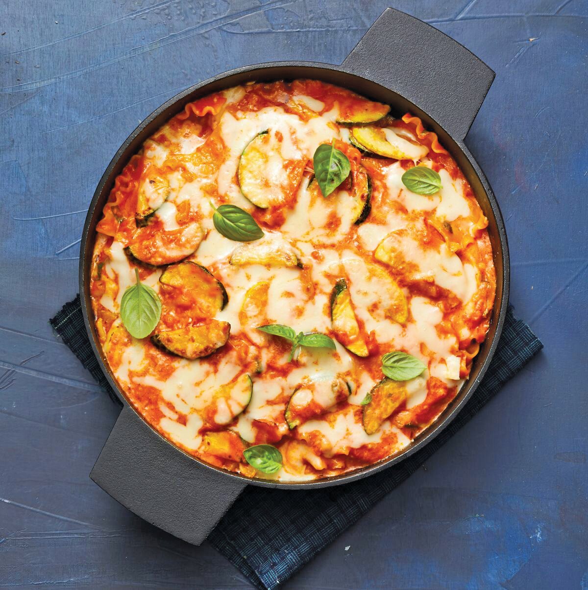 Zucchini is the main ingredient in this recipe for skillet lasagna that helps you consume the summer’s bounty.