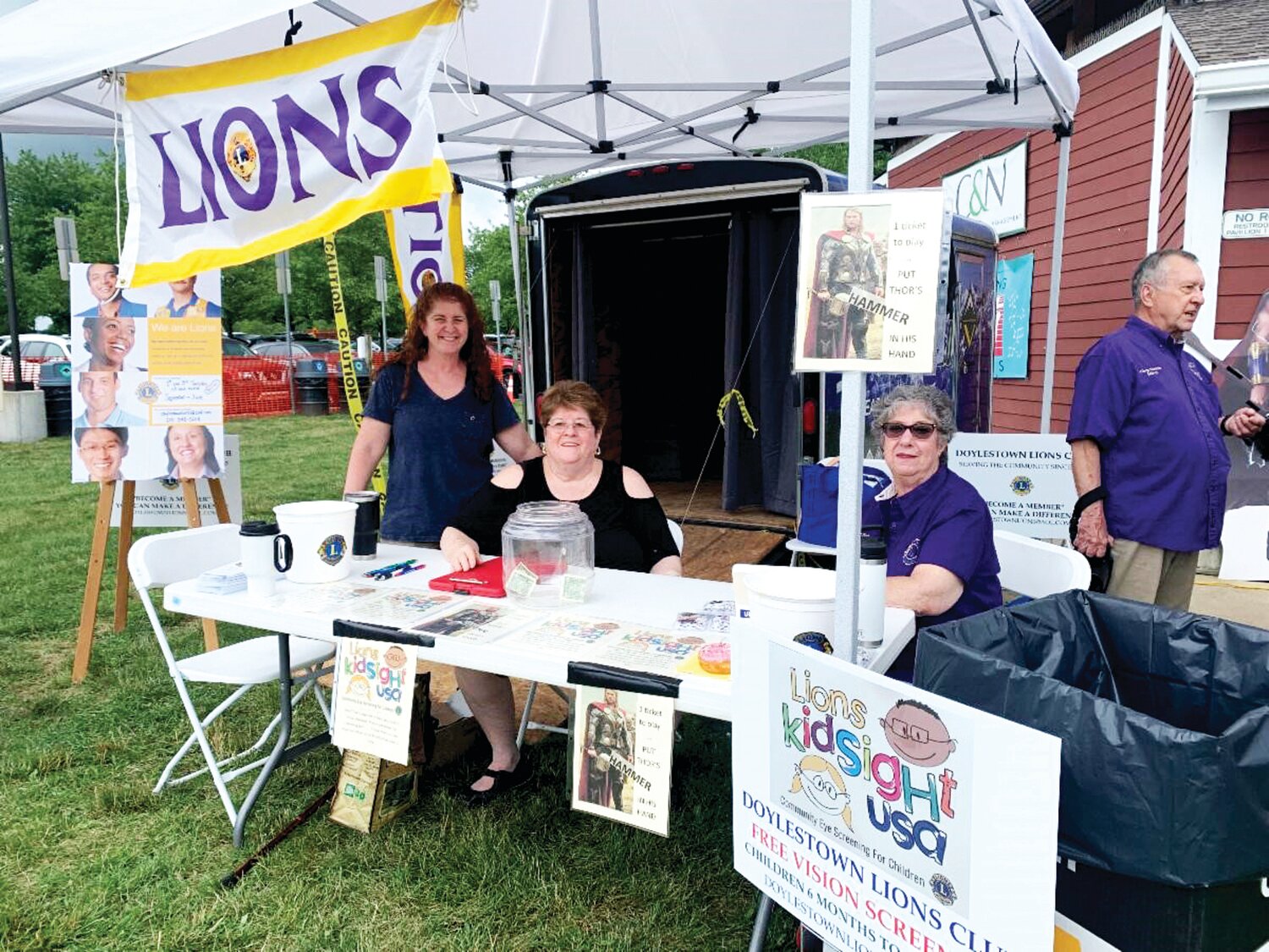 Doylestown Lions Club members, who provided free vision screening for children at the Village Fair.