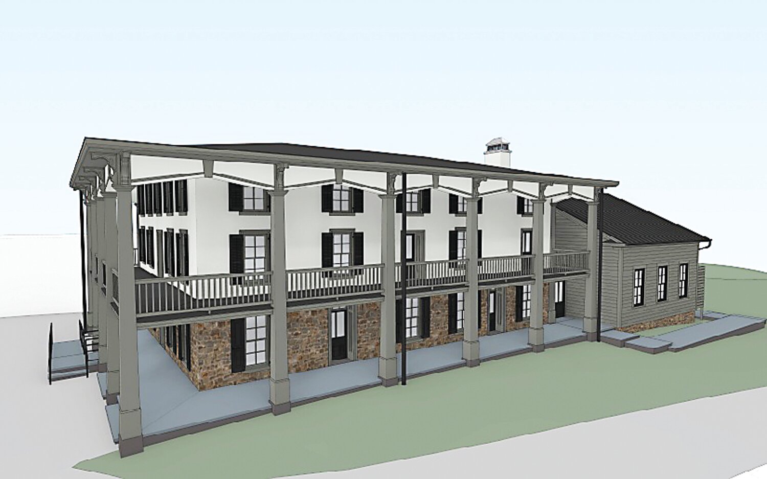 A rendering of what the Carversville Inn will look like when it reopens in the fall of 2024.