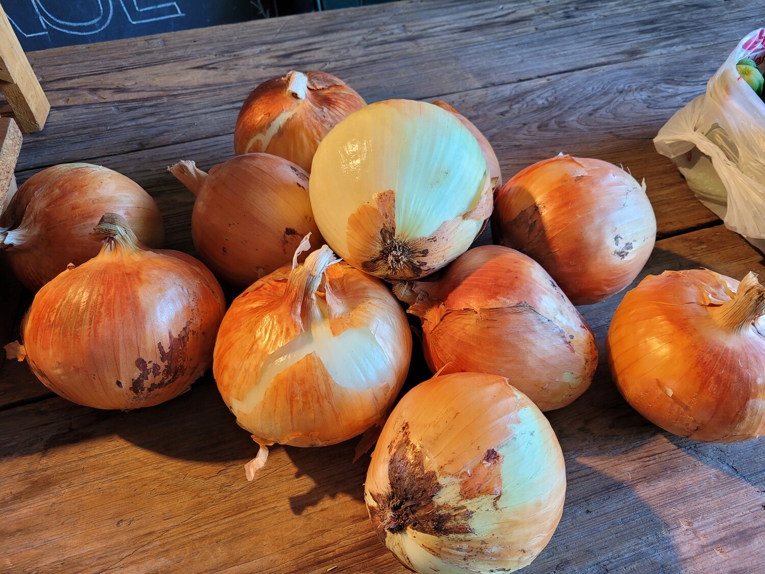 Mike Fournier grew these onions found at the Plumsteadville Grange Farmers Market.
