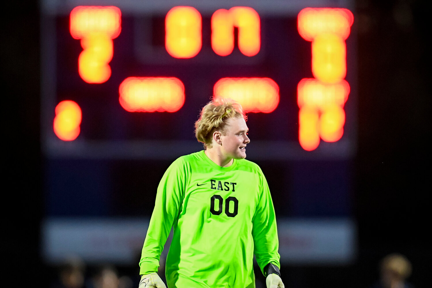 Central Bucks East goalie Grant Christie after East scored two goals in the last two minutes of the first half.