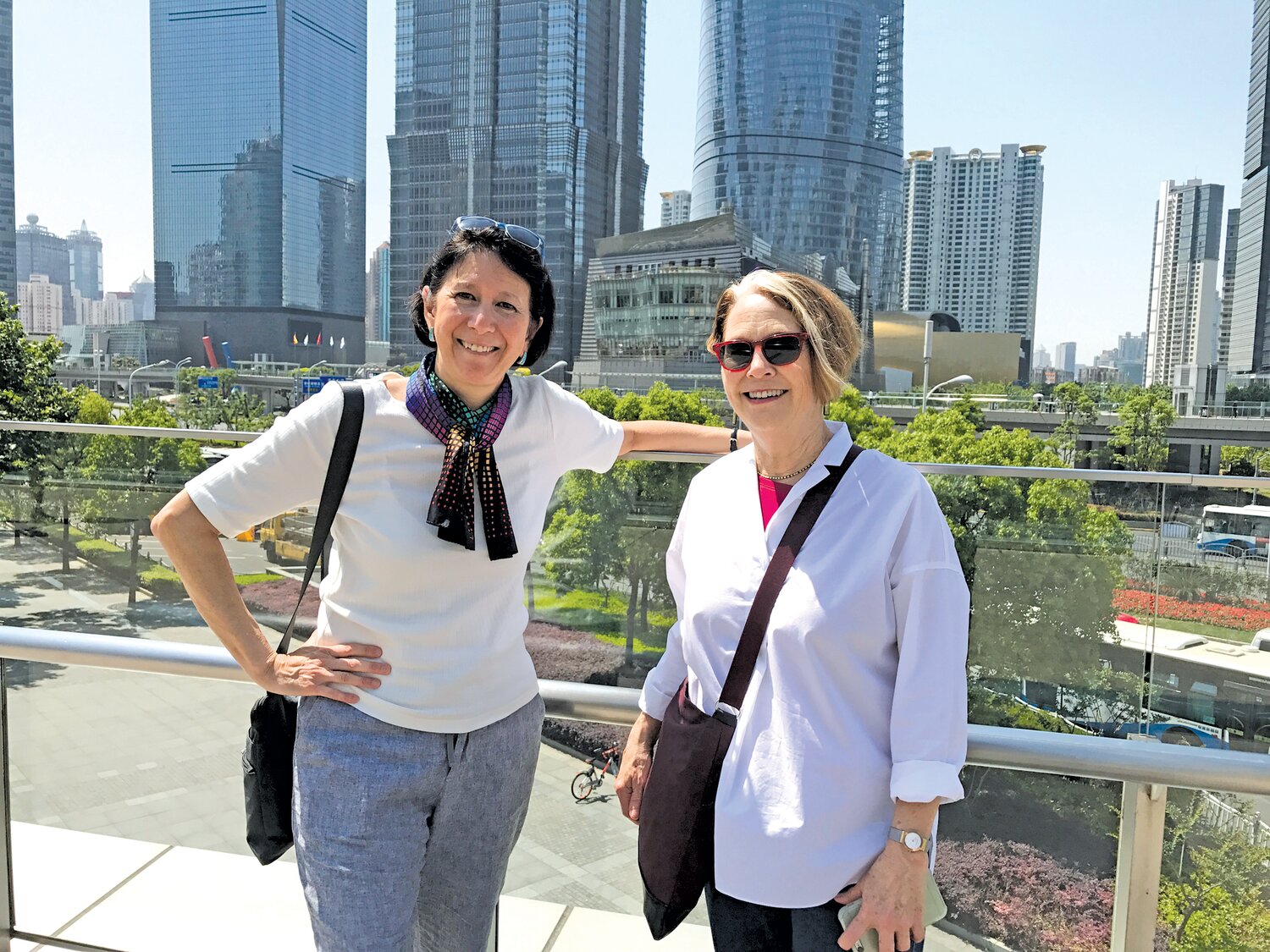 Jennifer Lin, left, and Sharon Mullally, co-directors of “Beethoven in Beijing,” in China.