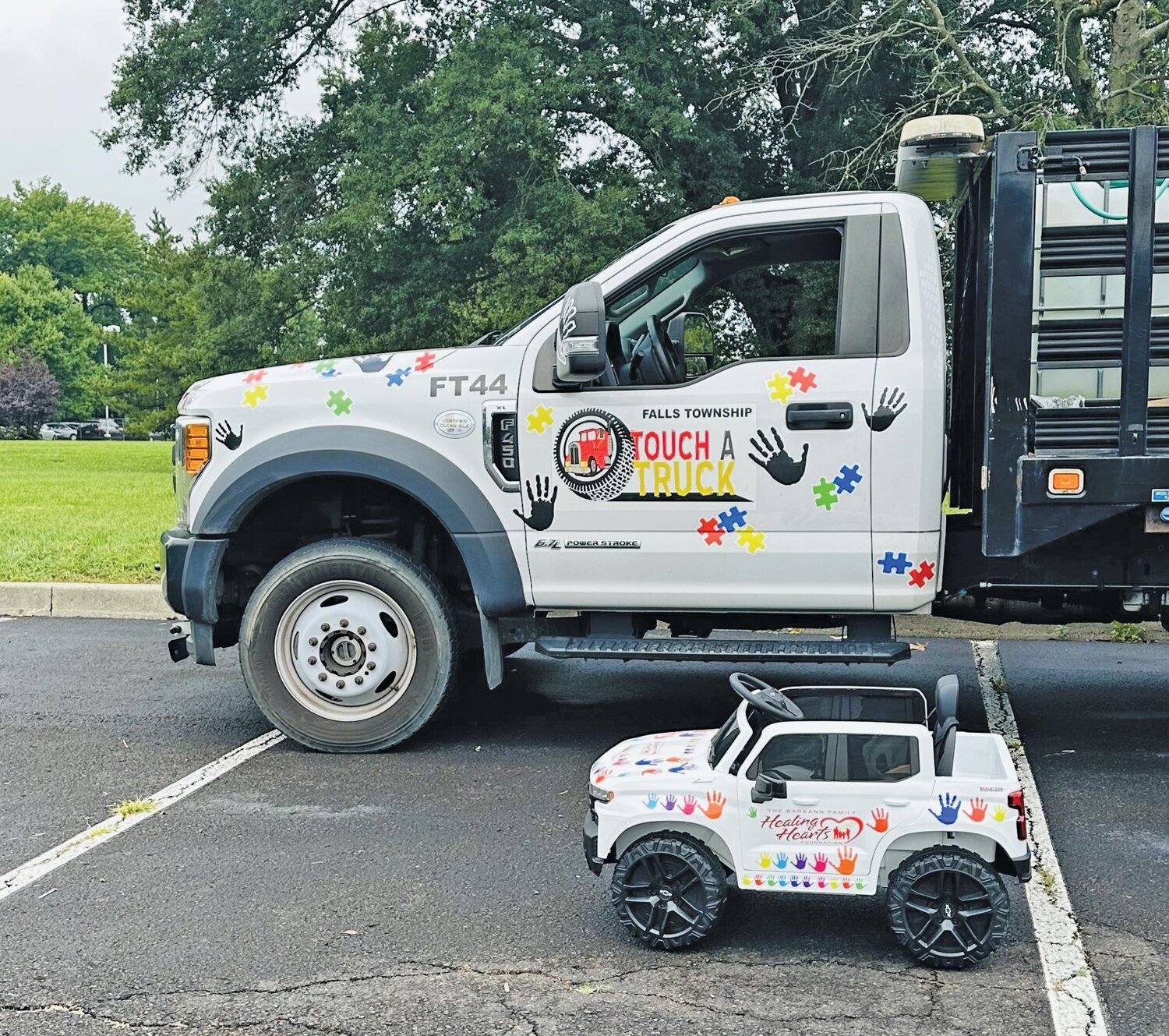 Falls Township’s Public Works Department purchased and outfitted a kid-sized ride-on truck to be raffled off during the township’s joint Touch a Truck and Family Festival. Raffle entries will be offered free of charge.