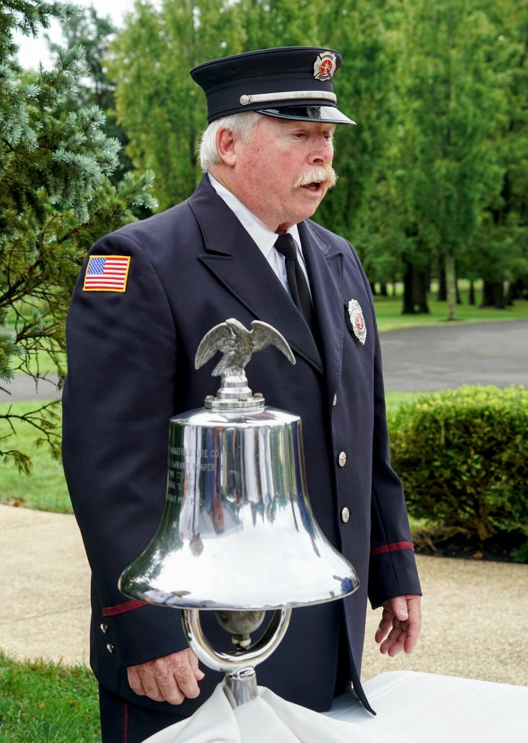 Yardley-Makefield Fire Co. President Larry Newman rang the bell at the moment of each attack that occurred on the morning of Sept. 11, 2001.