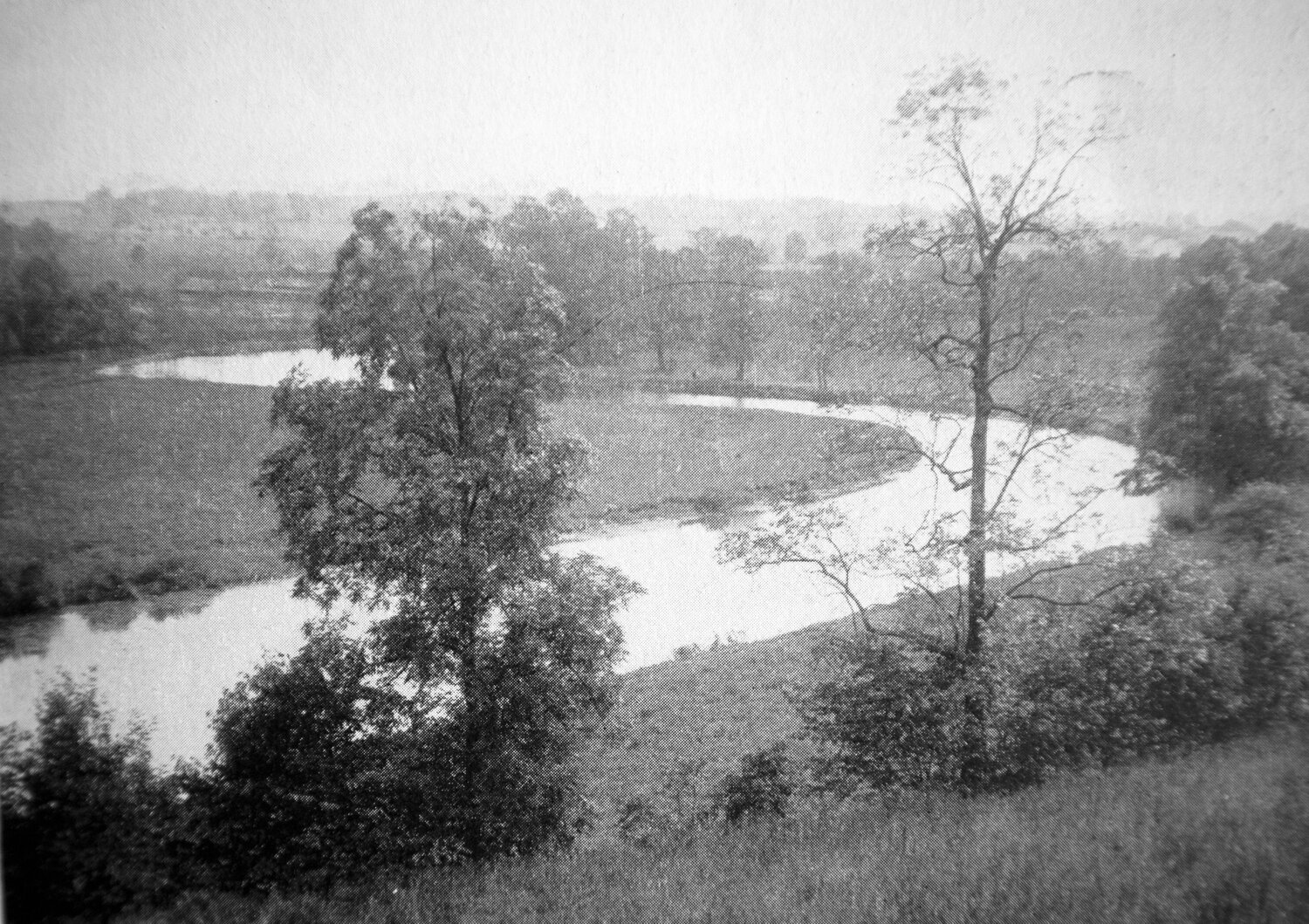 East Branch of Perkiomen Creek meanders through Perkasie and Sellersville in this image from about 1910.