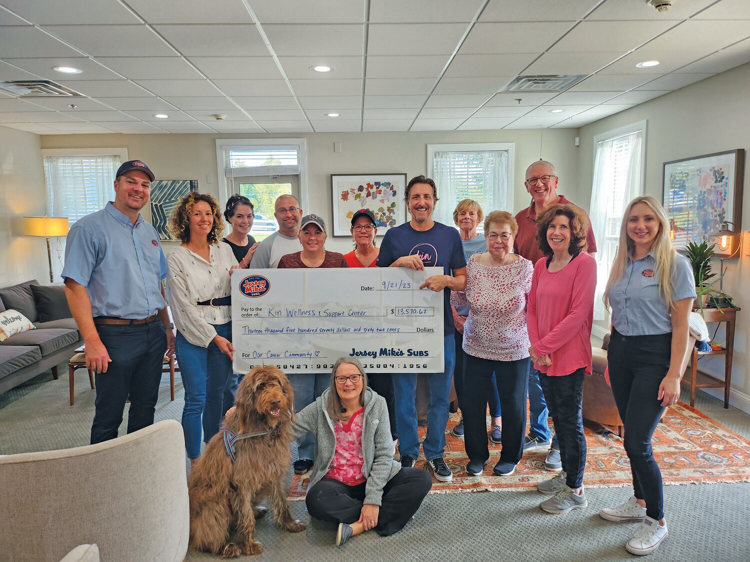 Kin guests pose with Jersey Mike's (Doylestown/New Hope) owners Jesse Allen and Amanda Taibe and Kin executives Kristina and Keith Fenimore.