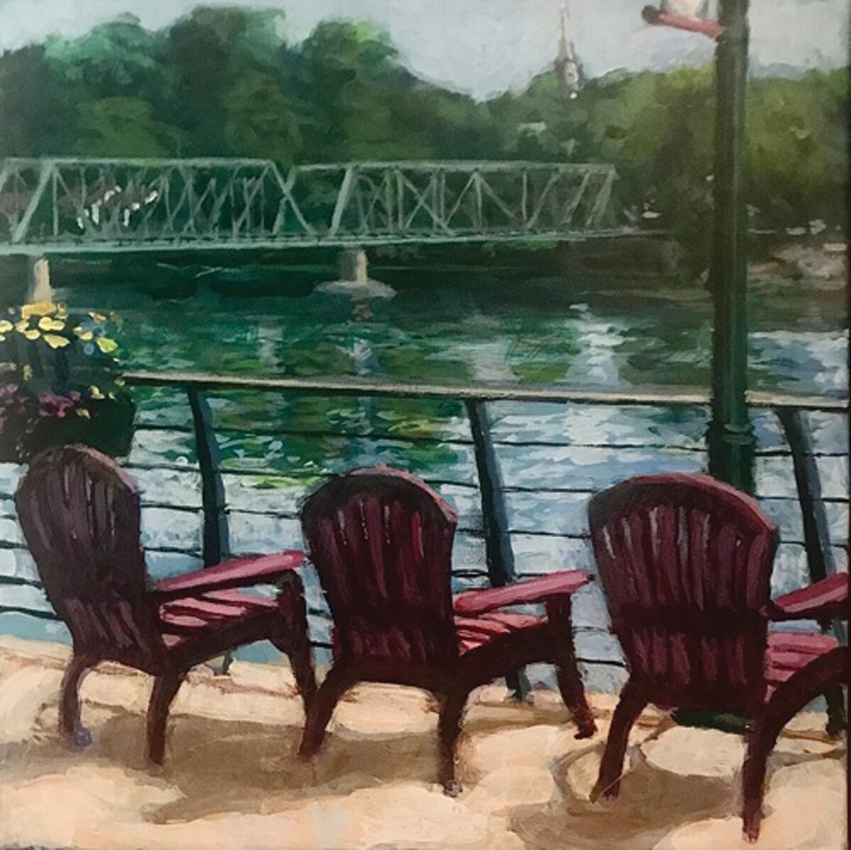 “Stella’s View of Lambertville” is an acrylic by Charles David Viera.