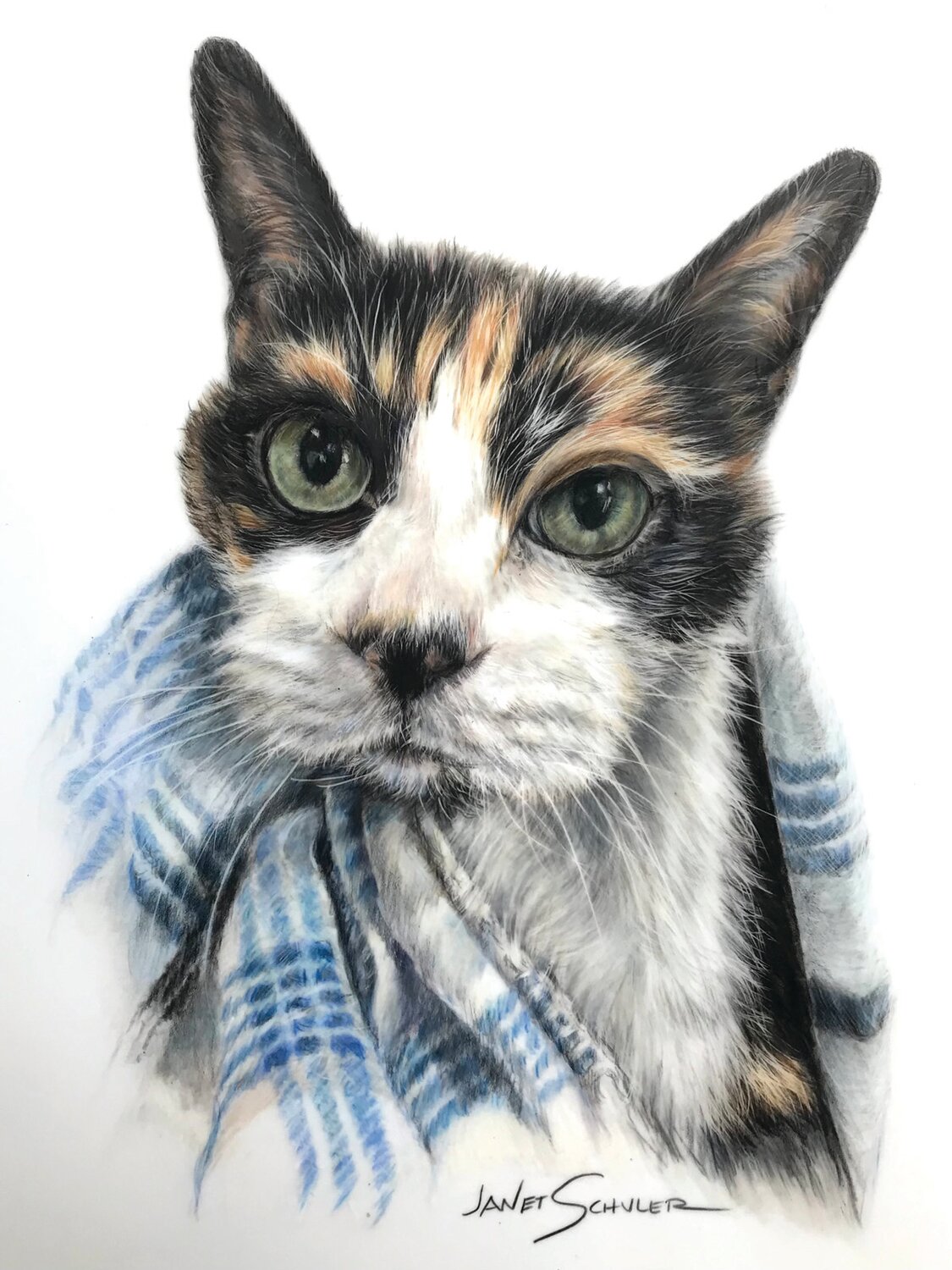 This portrait of “Libby” is a good example of how Janet Schuler, of Warrington, channels an animal’s personality so her drawing will thrill the pet’s owner.