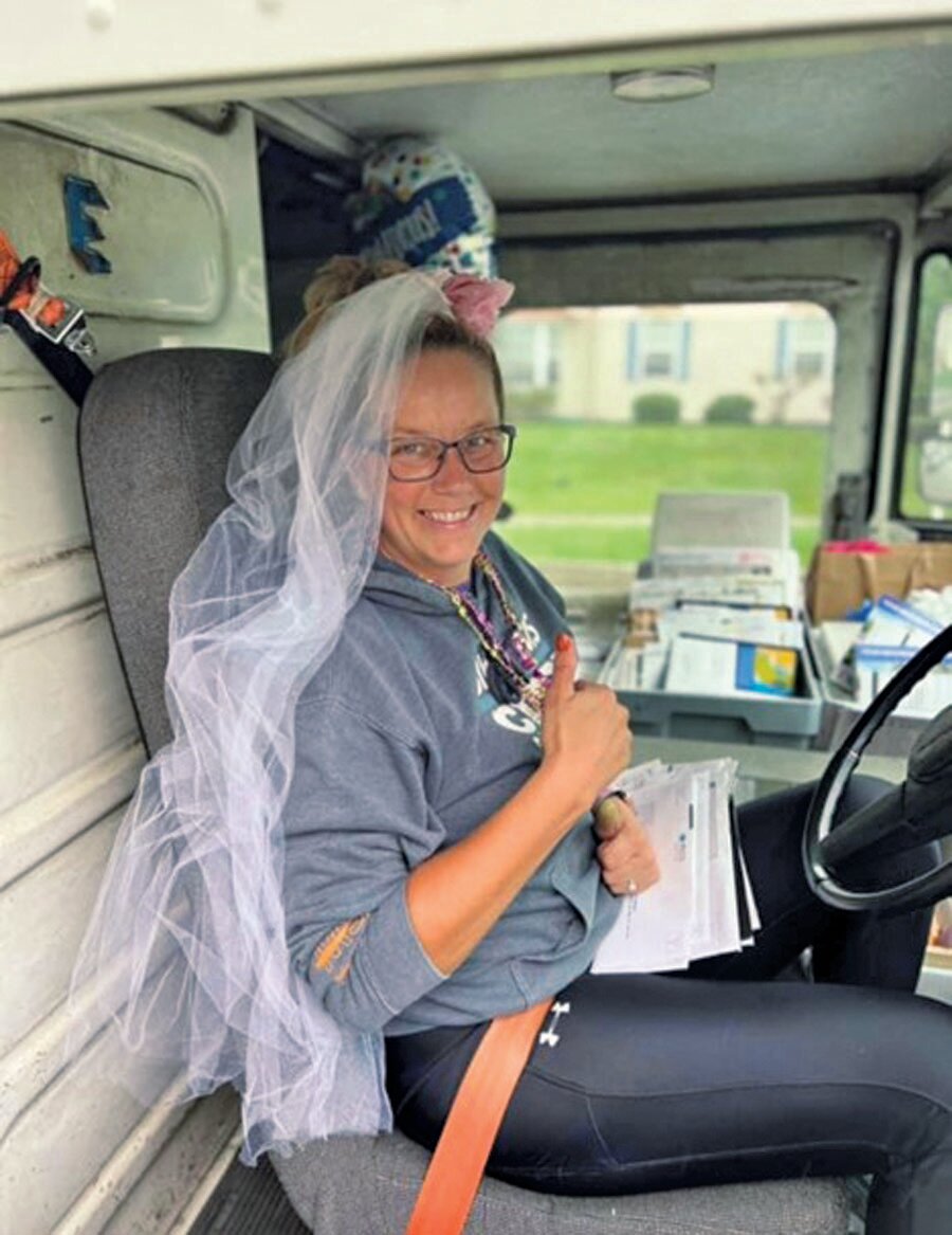 Young Warrington Hunt residents recently surprised mail carrier Erin Cass in honor of her engagement.