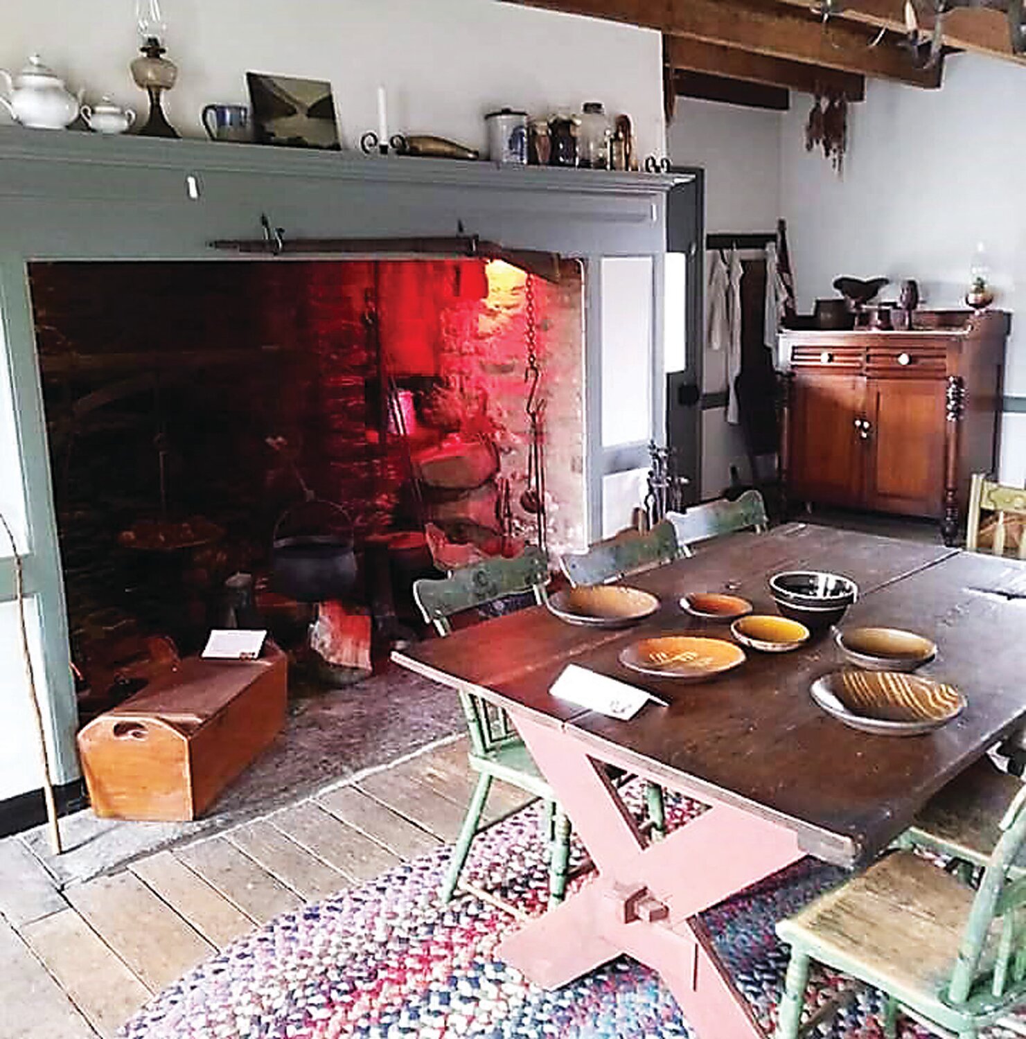 With its large hearth fireplace, the kitchen would have been the Burgess Folke House’s main gathering place or greeting room.