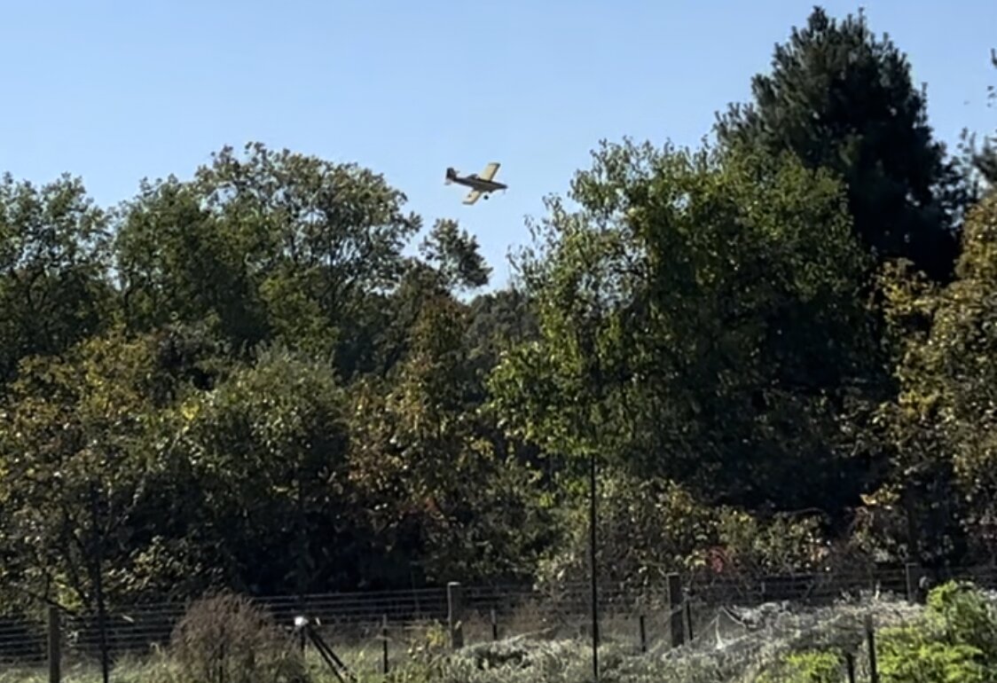 Tinicum residents living near Hollow Horn Road reported their homes being buzzed by a crop duster.