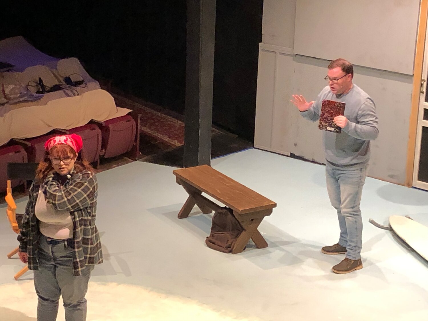 Julie Massa and Sean Matthew O’Neill figure out what really hurts in “Almost, Maine,” running Friday through Oct. 28 at Town and Country Players in Buckingham.