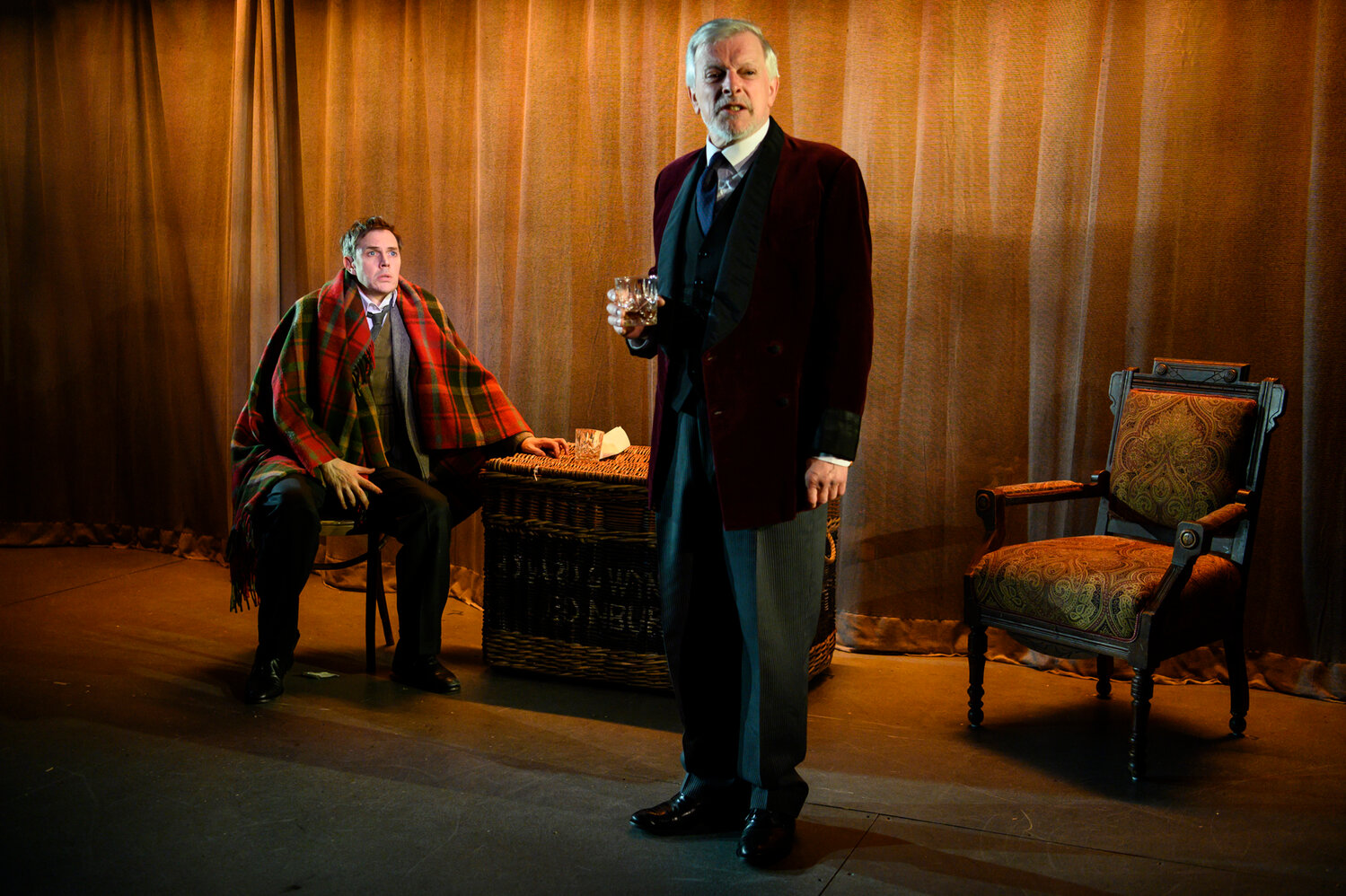 From left are David Acton and Ben Porter, part of the original London production of “The Woman in Black,” opening at McCarter Theatre Center in Princeton, N.J.