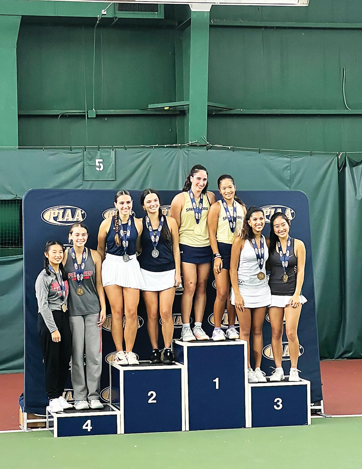 Council Rock South’s Michelle Lerman and junior Anya Zubenko won silver in the PIAA 3A girls doubles tennis tournament.