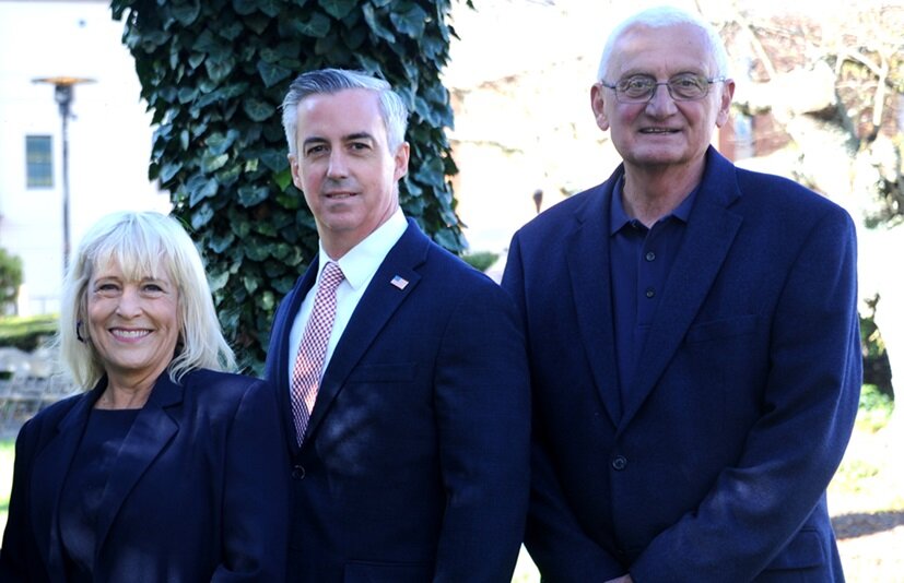 Bucks County’s voters, Tuesday, returned, from left, Diane Ellis-Marseglia, Robert Harvie and Gene DiGirolamo to their seats on the board of commissioners.