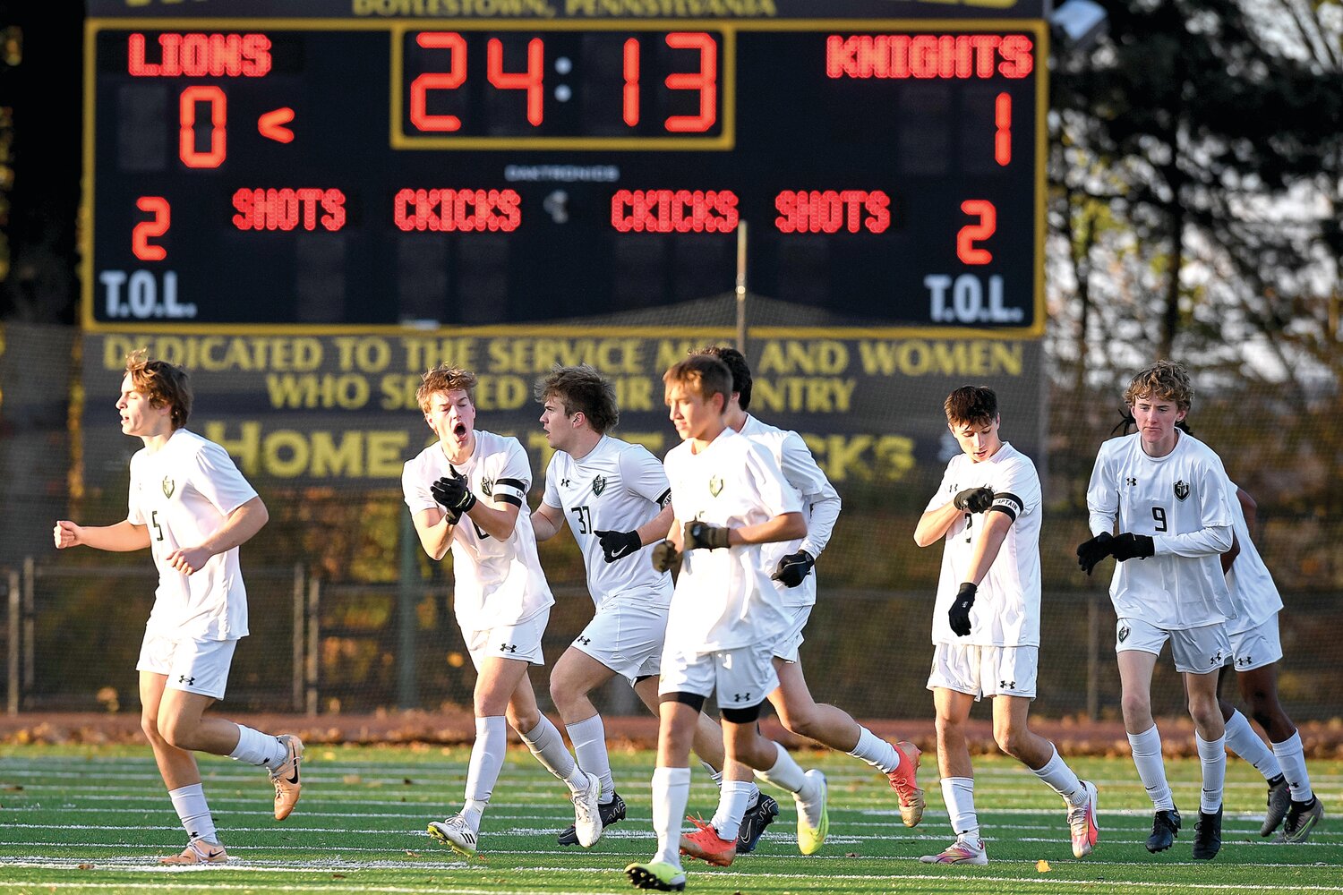 Delco Christian scored the first goal of the game at the 24:13 mark, which was the first goal allowed by Faith Christian in 12 games. The Lions had a total of 17 shutouts for the season.
