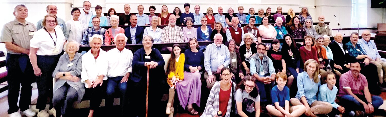Members of Newtown Quaker Meeting commemorate World Quaker Day 2023.