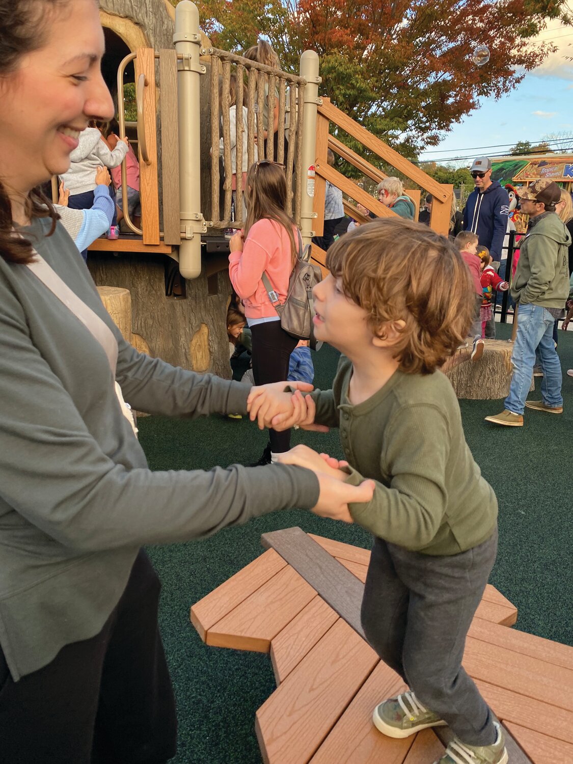 Dozens and dozens of happy children flooded Doylestown Borough’s newest playground at Broad Commons Park Monday, as the long-awaited, Fonthill-inspired play area opened its gates.