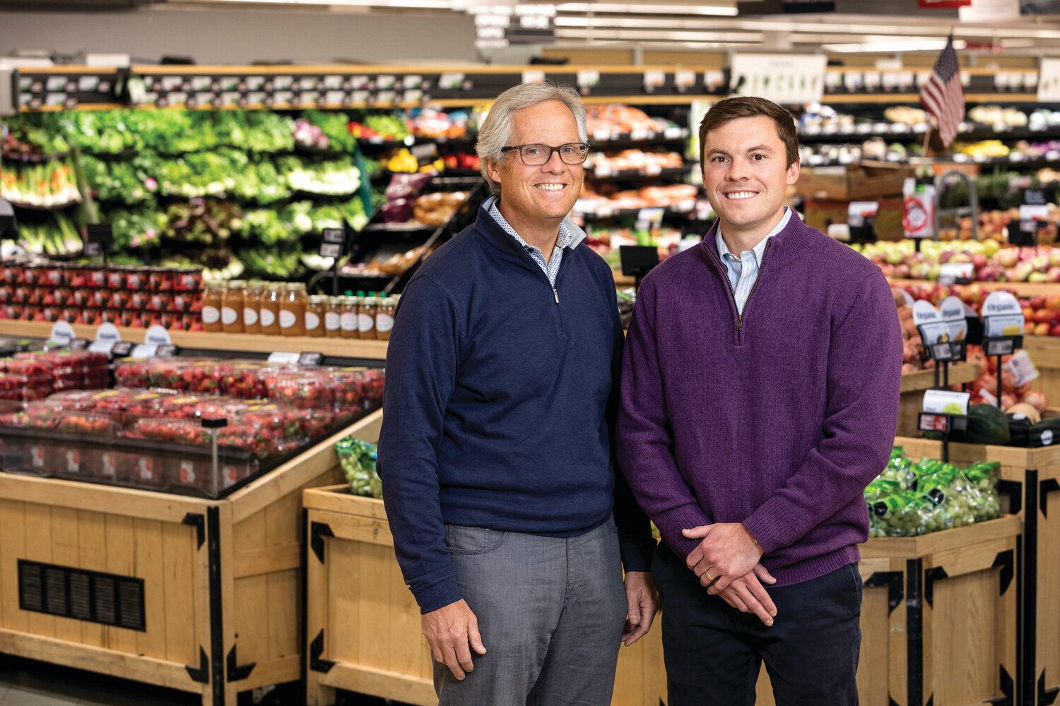 Sam, left, and Joe Colalillo in one of their family’s ShopRite stores.
