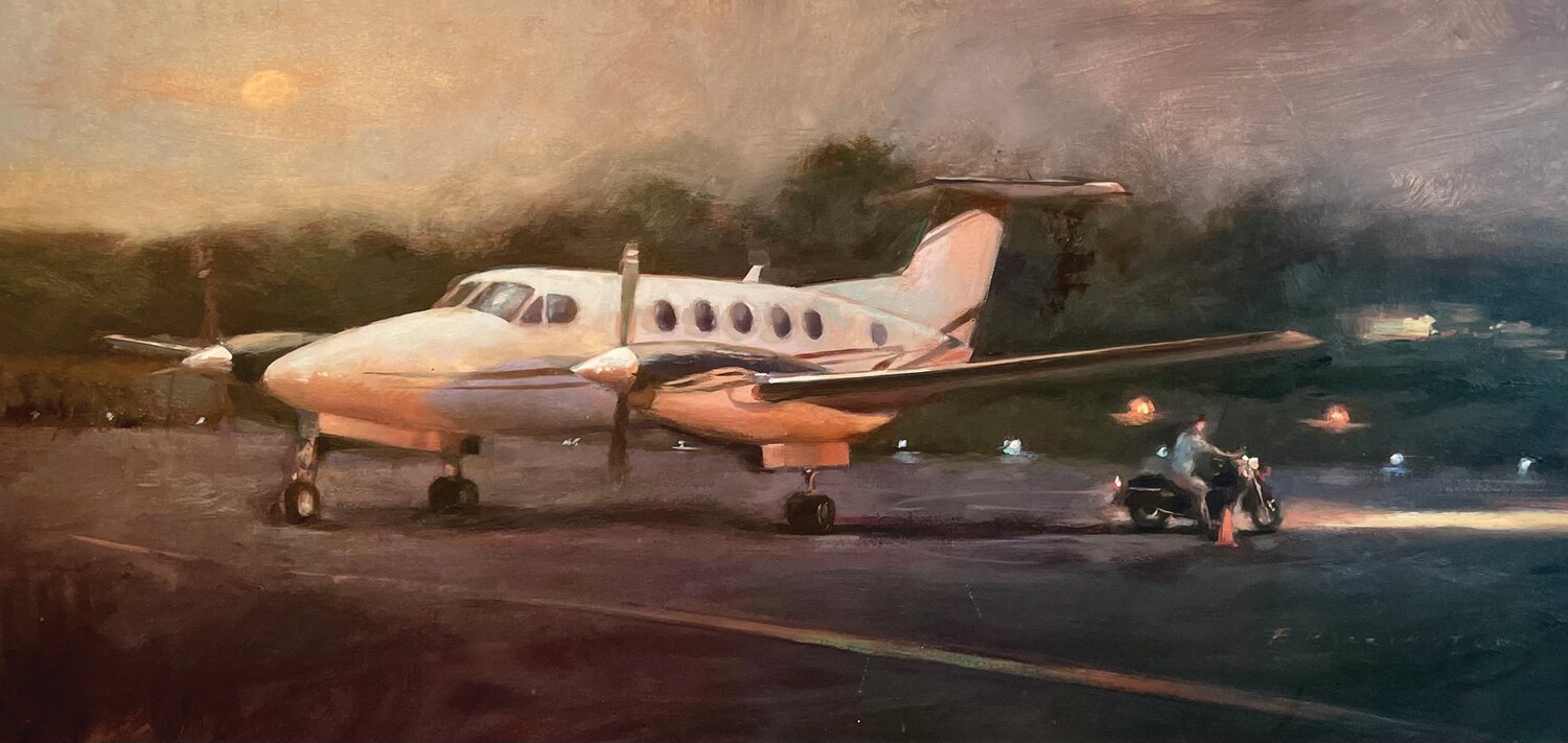 “King Air” is an oil painting by Evan Harrington.