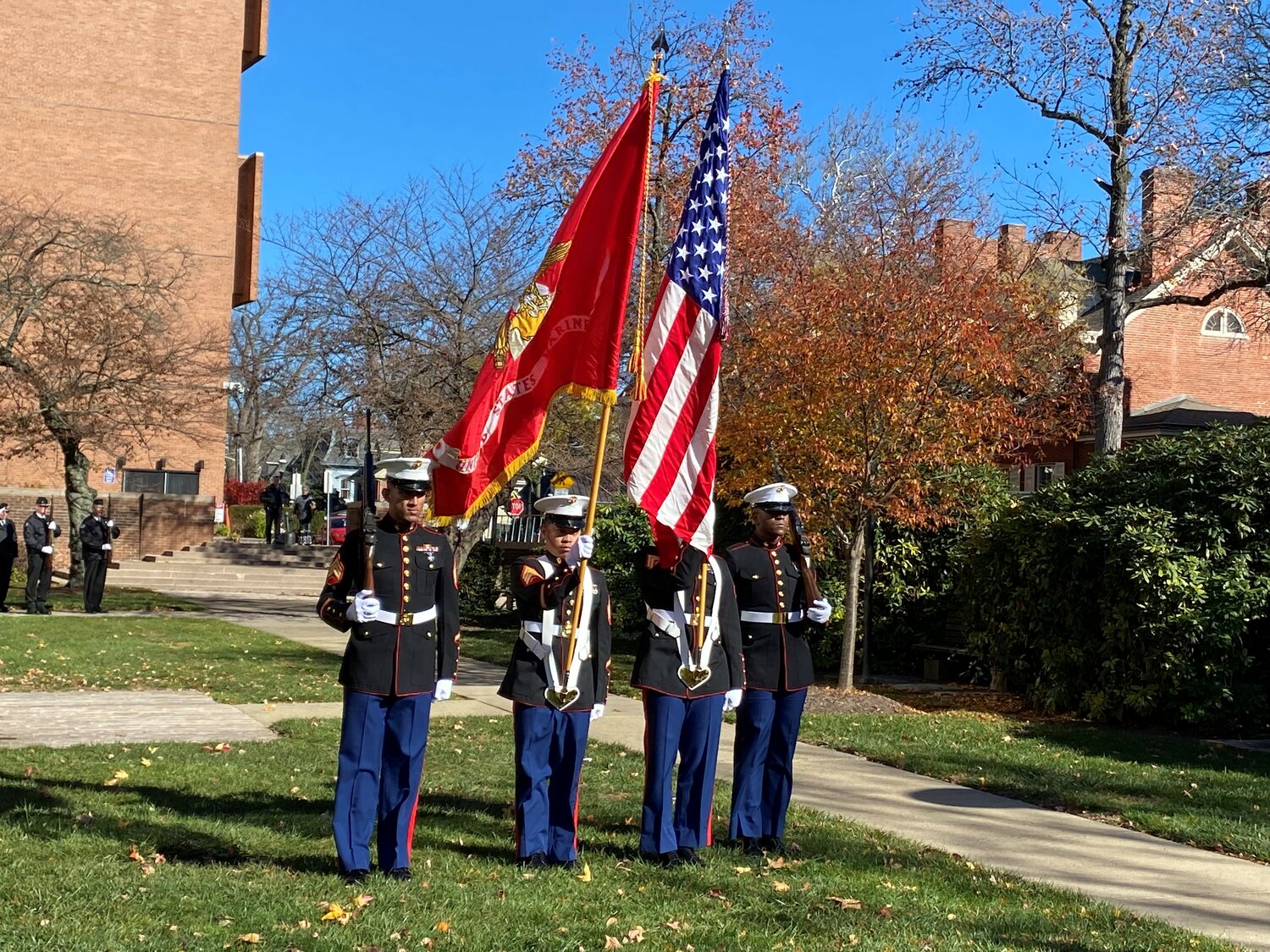A U.S. Marine Corps color guard attended the 70th anniversary of the Korean War Armistice in Doylestown on Saturday.