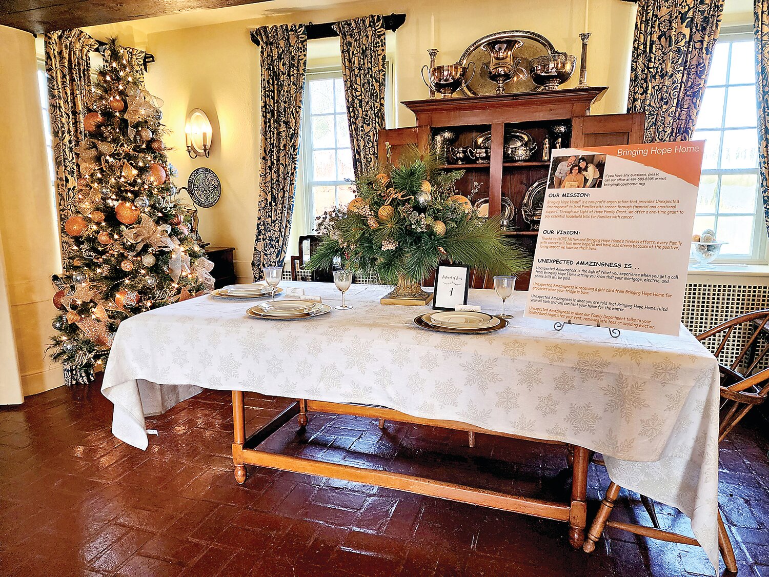 This dining room display is by Bringing Hope Home.