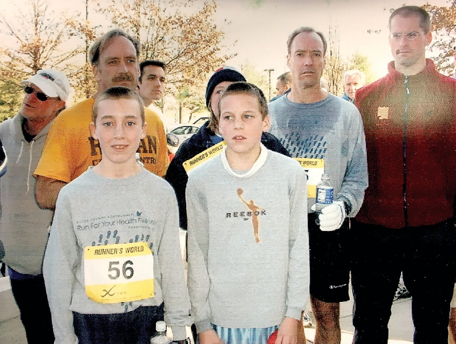 Back in 2001, Patrick Haneman, 10, and Connor Haneman, 9, ran their first Thanksgiving Day race with Tony Haneman and Niel Haneman.