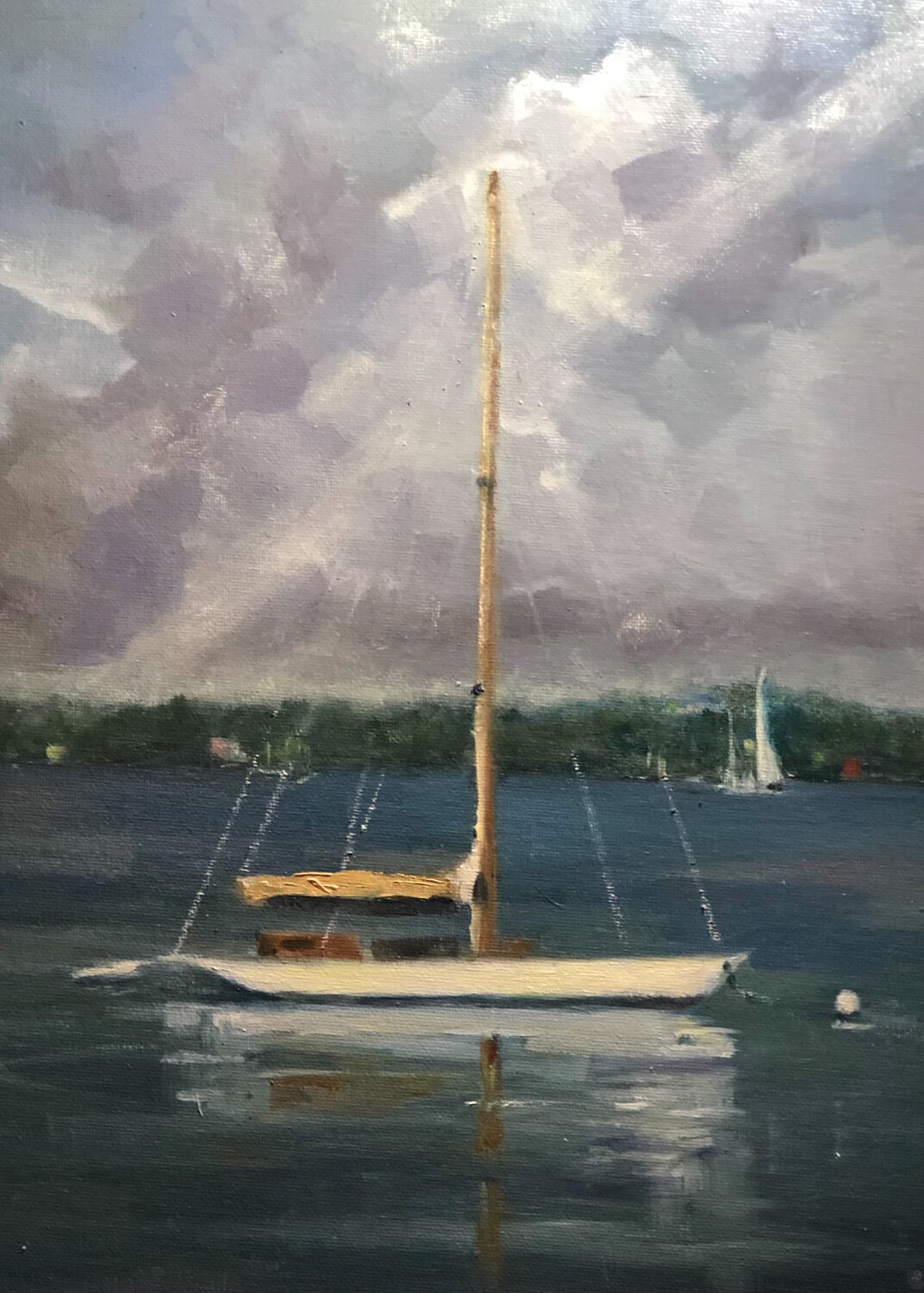 “Anchored Off Shore” is by Lisa Domenic.