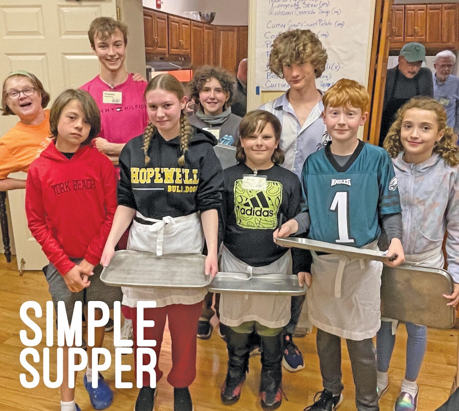 Quaker Kids, from left, back row, are Cynthia and Nick Vandenberg, Miska Torres, and Nate Sherwin; and front row, Ned and Sarah Armour, Charles Forte, and Jack and Lydia Ciccimaro.